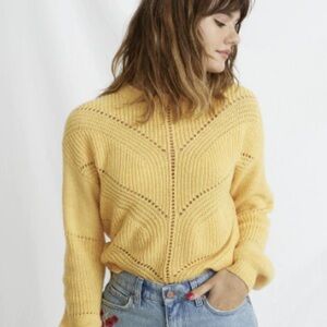 Marine Layer Butter Yellow Textured Knit Sweater XSCrewneck Pullover Cottagecore